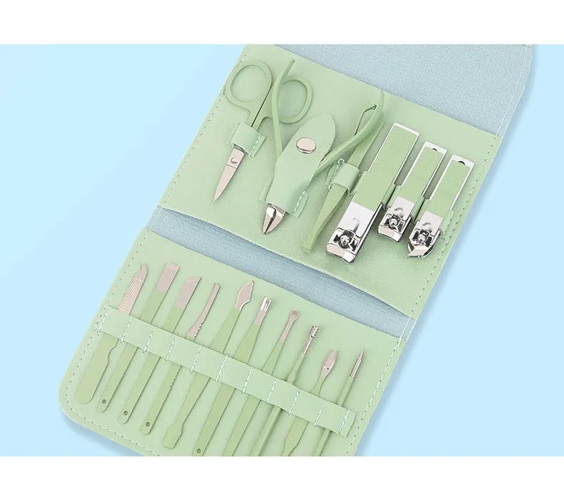 16-Piece Carbon Steel Manicure Kit, Nail Clippers Set