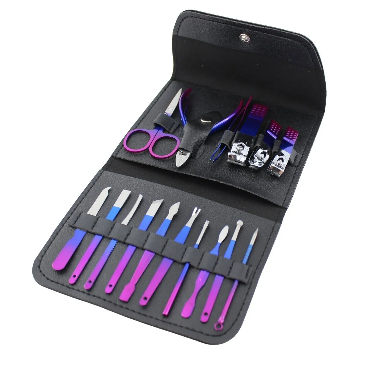 16-Piece Carbon Steel Manicure Kit, Nail Clippers Set