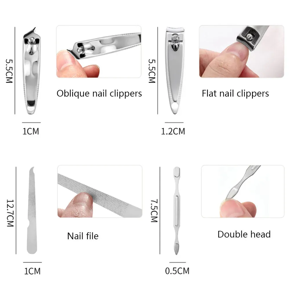 7-Piece Set: Stainless Steel Portable Nail Clipper Tool Set