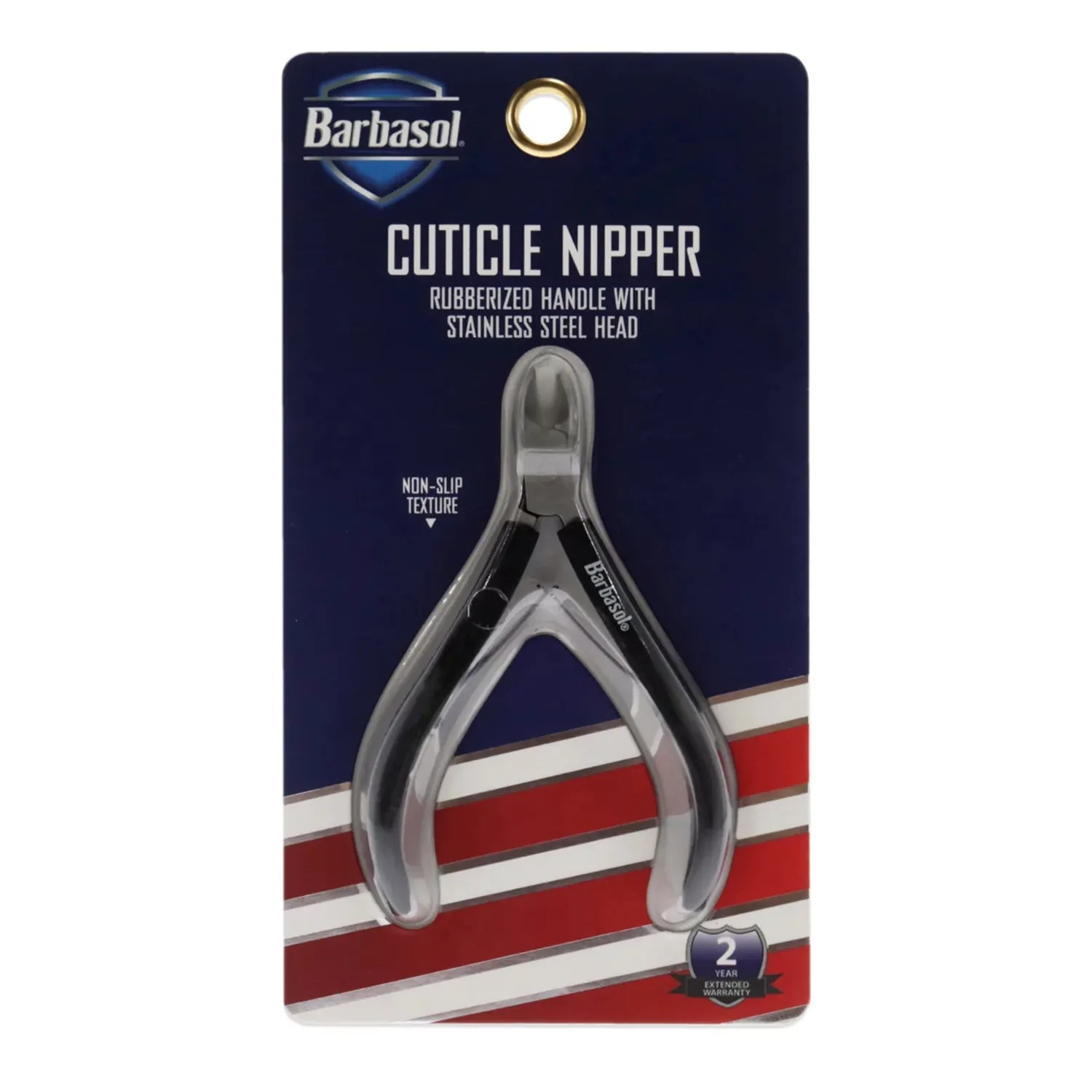 Barbasol Stainless Steel Head Non-Slip Texture Cuticle Nipper