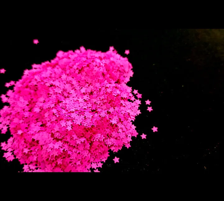 Fluorescent Pink Stars - 20gms