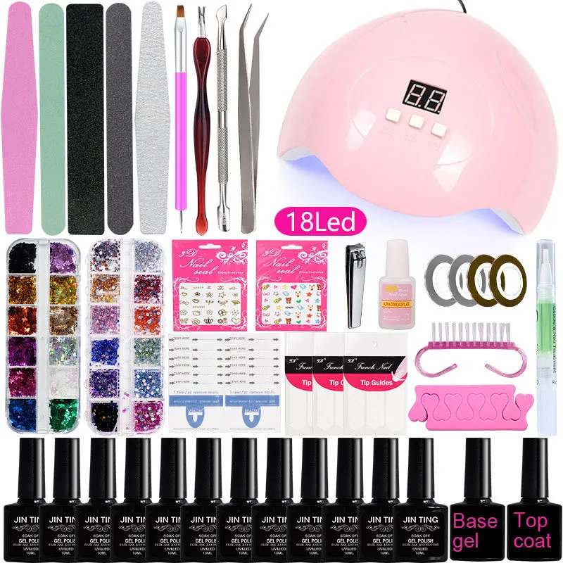 Gel Nail Polish Kit with UV Light