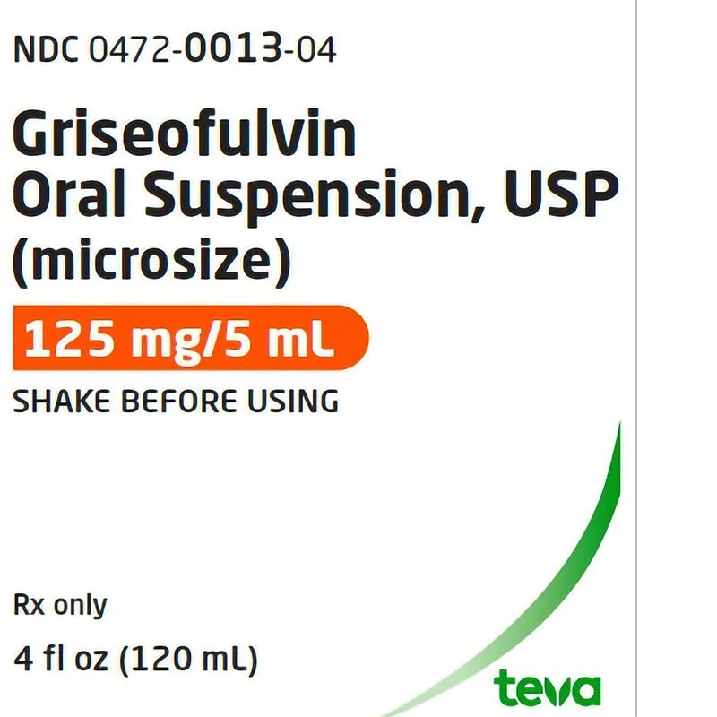 Griseofulvin Oral Suspension Liquid 125 mg/5 mL (microsize) 120 mL (RX)