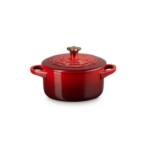 Le Creuset Noël Cherry Red Mini Cocotte - 14cm Premium Stoneware Baking Dish