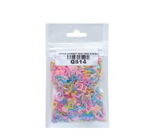 Multi Color Alphabet Glitter - 20gms | Shape Glitters