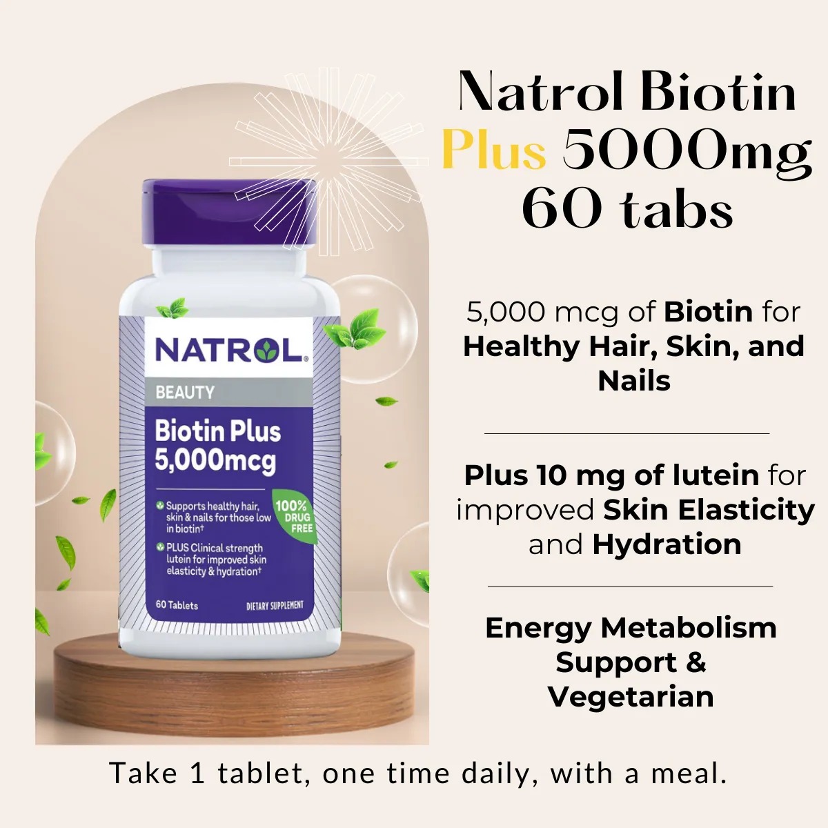 Natrol, Biotin, 60-100 Tablets