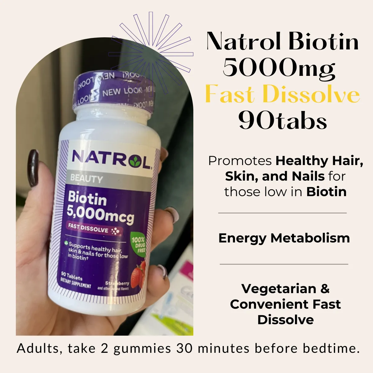 Natrol, Biotin, 60-100 Tablets