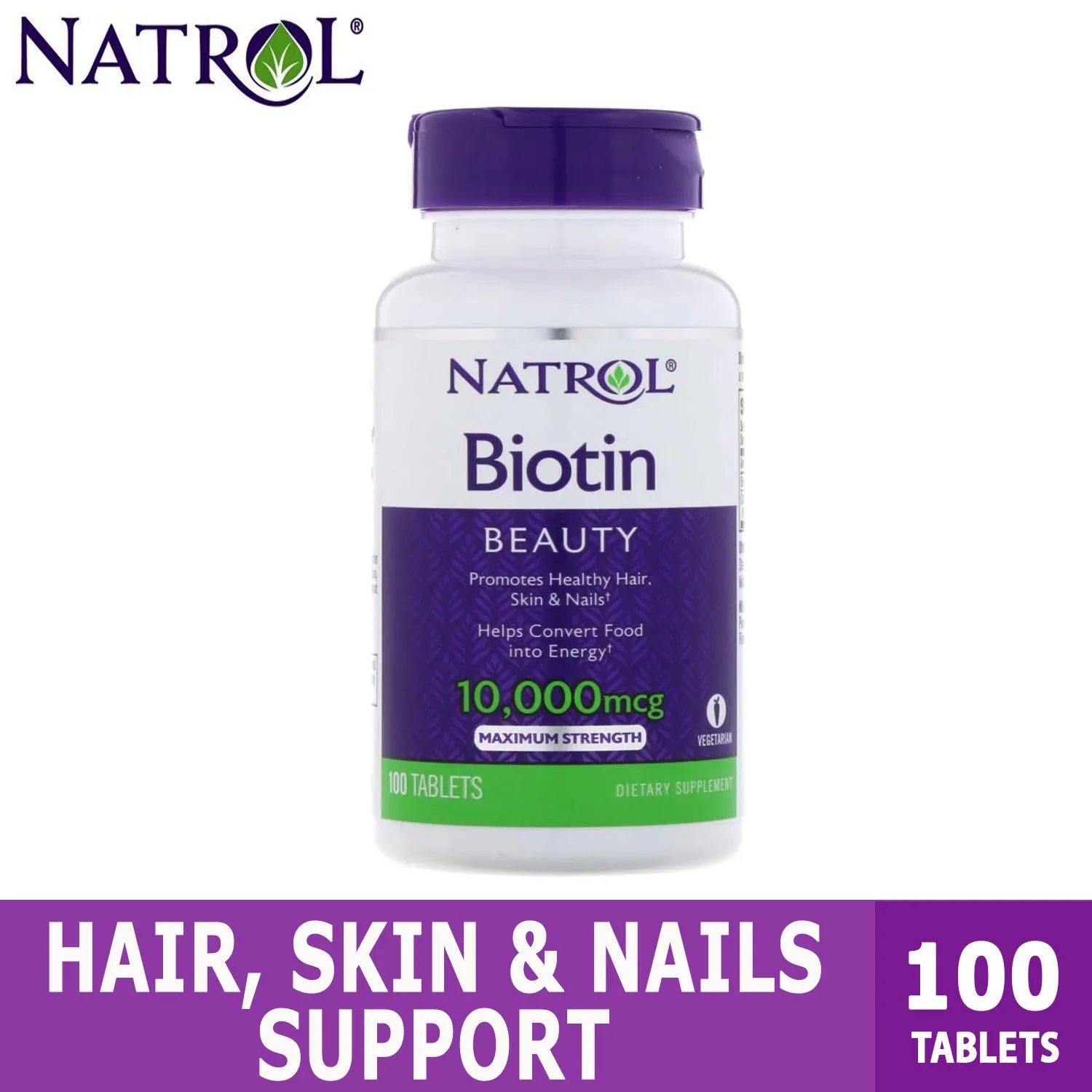 Natrol, Biotin, 60-100 Tablets